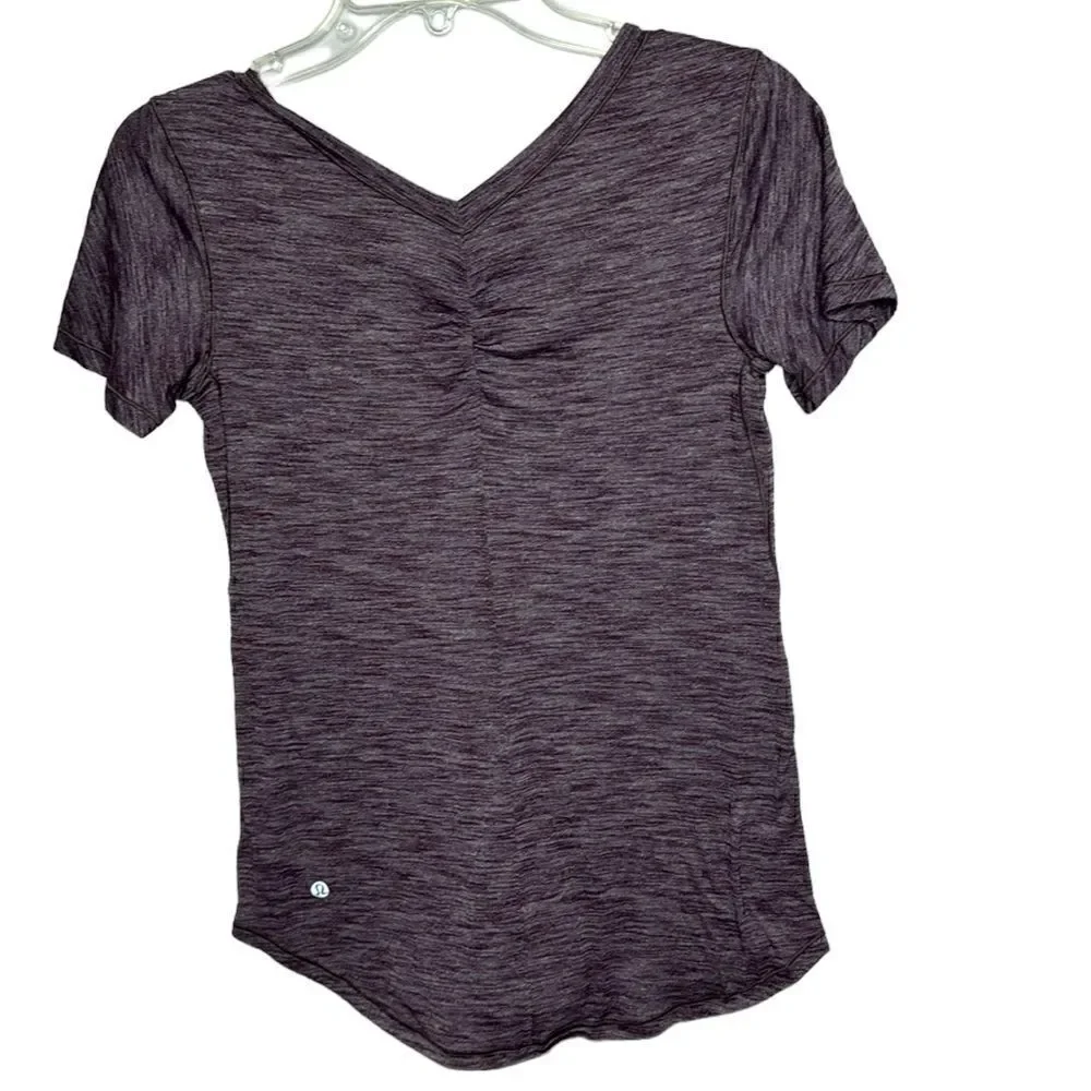 Lululemon Heathered Purple Intense-Tee Short Sleeve Lightweight Top. Size 6.